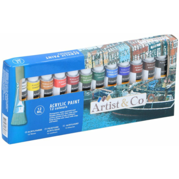 ARTIST&CO akril festék készlet 12 szín x 12 ml