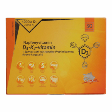 D3-K2-vitamin és szerves nyomelem komplex Prebiotikummal (30db) - Napfényvitamin