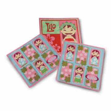 Gyerek textilzsebkendő 3 db - Lilo and Stitch rózsaszín