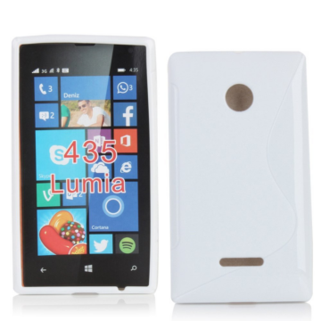 Microsoft Lumia 435, TPU szilikon tok, S-Line, fehér